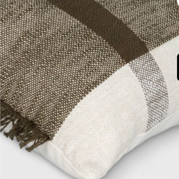2x Threshold Textured Woven Cotton Striped Lumbar Throw Pillow - Picture 3 of 4